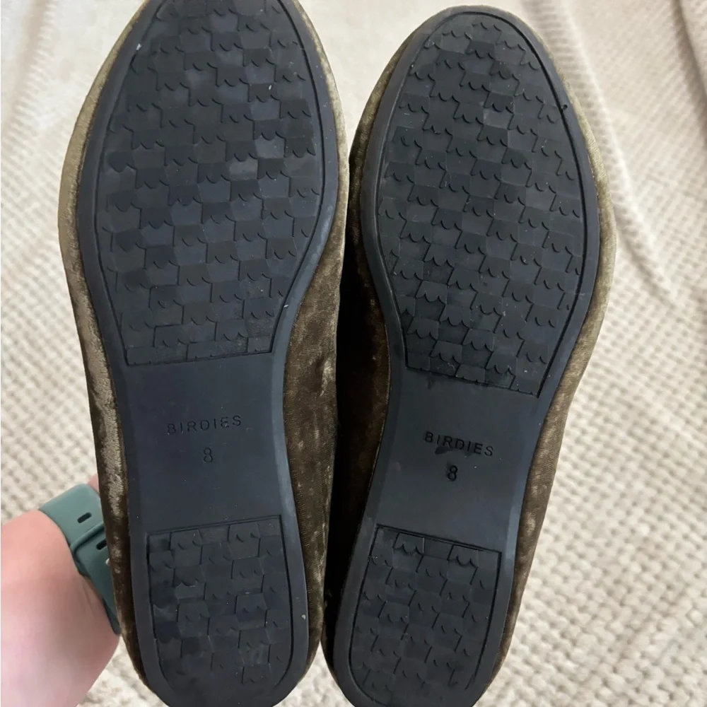 Birdies Olive Velvet Slip-On Loafers Size 8 Women - Christmas, RARE - Picture 7 of 8